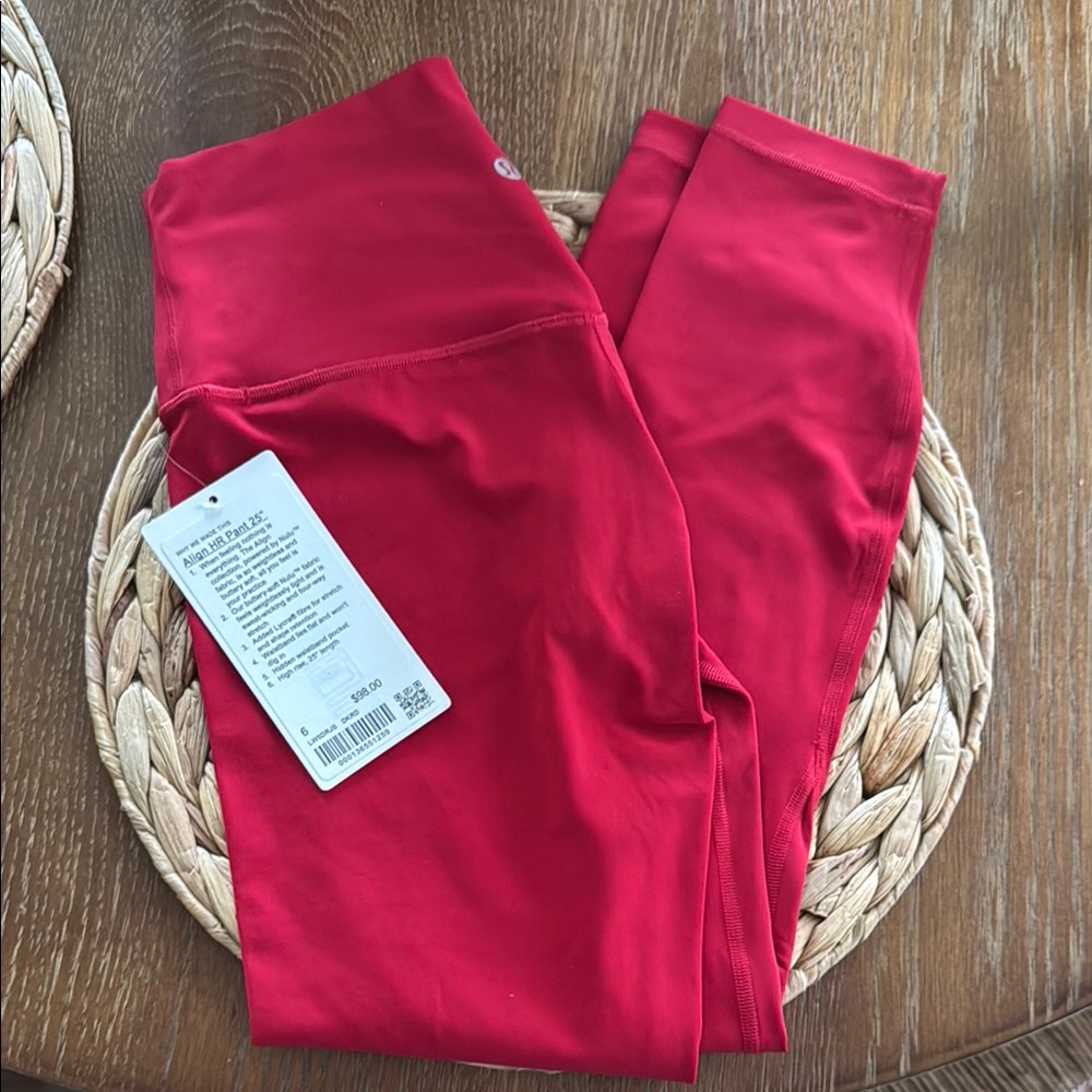 Red High-Waisted Leggings